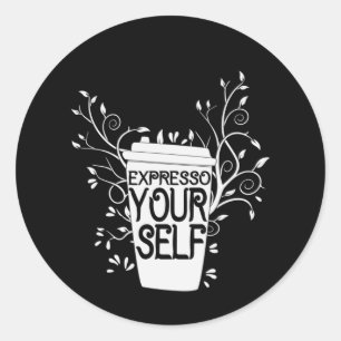 Sticker Rond Café Art Expresso Vous-Même