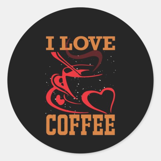 Sticker Rond Café Art I Love Café (Devant)