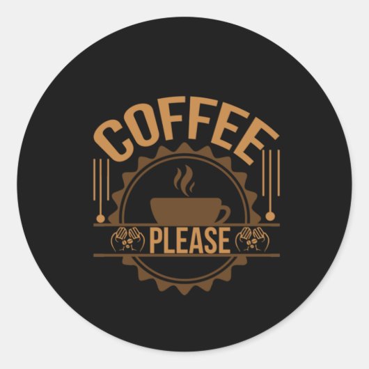 Sticker Rond Café Art S'Il Vous Plaît (Devant)