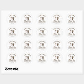 Sticker Rond Café baby shower Un bébé brasse Brown Blanc (Feuille)