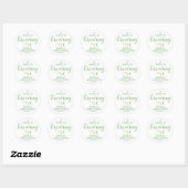 Sticker Rond Café Baby shower verdure Favoriser (Feuille)