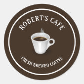 Sticker Rond Café Barista Café Custom 1,5 (Devant)