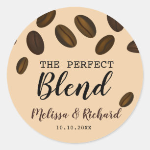 Sticker Rond Café Bean Le Mariage De Café Mixte Parfait