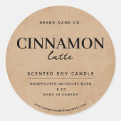 Sticker Rond Café Brown moderne Rustique (Devant)