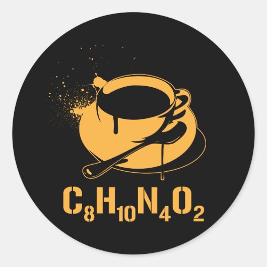 Sticker Rond Café C8H10N4O2 (Devant)
