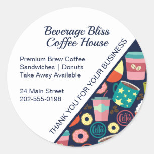 Sticker Rond Café Café Merci Business