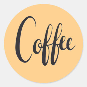 Sticker Rond Café Café Texte Boutique Café Affaires