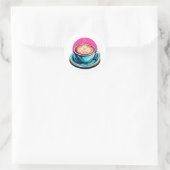 Sticker Rond Café Cappuccino (Sac)
