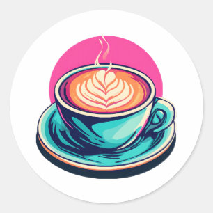 Sticker Rond Café Cappuccino