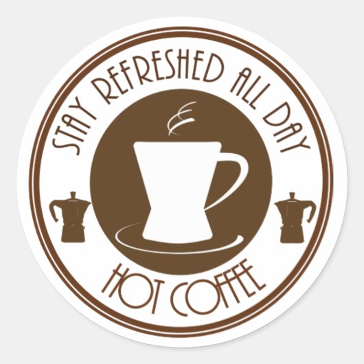 Sticker Rond Café chaud (Devant)