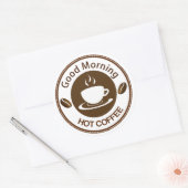 Sticker Rond Café chaud du bon matin (Enveloppe)