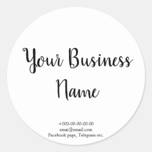 Sticker Rond Café chic et blanc, boulangerie, restauration