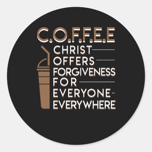 Sticker Rond Café Christian Pardon Tout Le Monde (Devant)