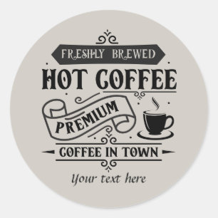 Sticker Rond Café cool personnalisable