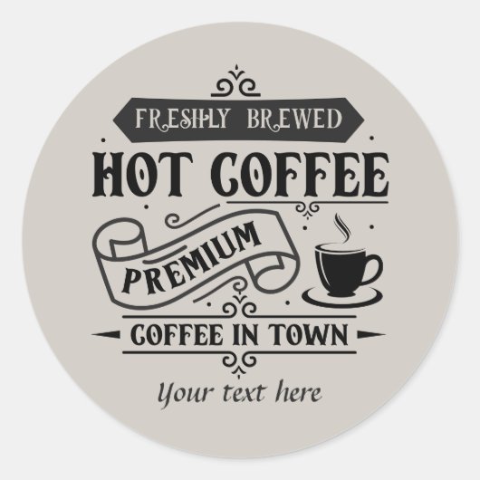 Sticker Rond Café cool personnalisable (Devant)