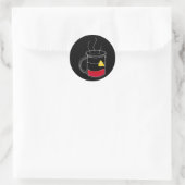 Sticker Rond Café Critiquement bas (Sac)