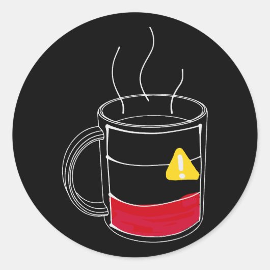 Sticker Rond Café Critiquement bas (Devant)