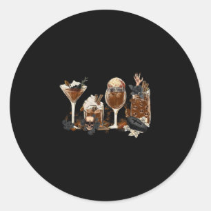 Sticker Rond Café d'automne Halloween Citrouille épice automne 