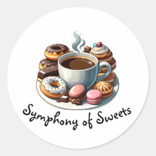Sticker Rond Café Delights : Symphonie des douceurs