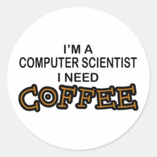 Sticker Rond Café du besoin - informaticien