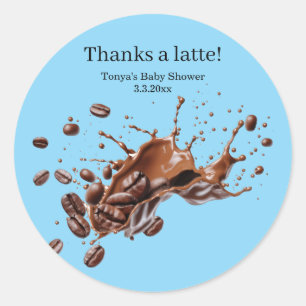 Sticker Rond Café en cours de préparation Baby shower Classiqu
