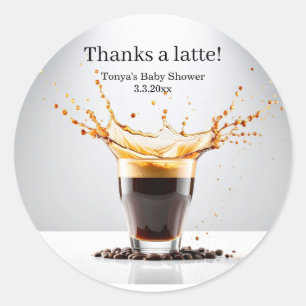 Sticker Rond Café en cours de préparation Baby shower Classiqu