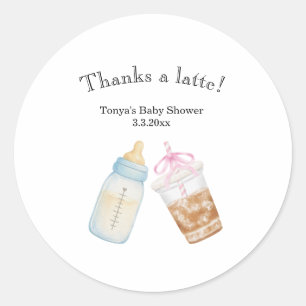 Sticker Rond Café en cours de préparation Baby shower Classiqu