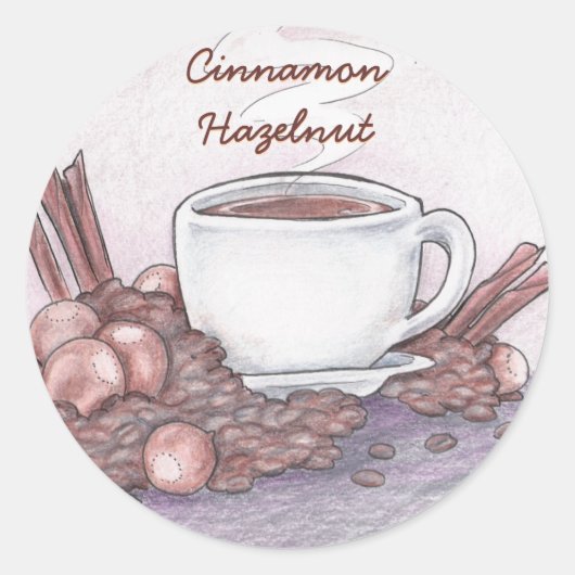 Sticker Rond Café en noisette de cannelle (Devant)
