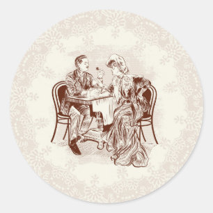 Sticker Rond café et amour