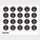 Sticker Rond Café et kickboxing (Feuille)