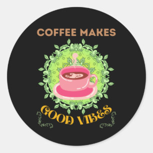 Sticker Rond café fait de bonnes vitres