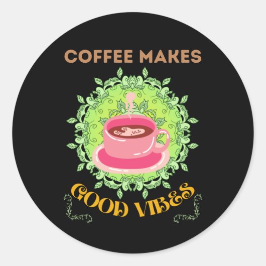 Sticker Rond café fait de bonnes vitres (Devant)