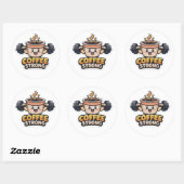Sticker Rond Café Fort (Feuille)