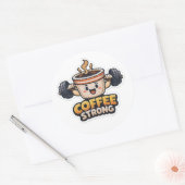 Sticker Rond Café Fort (Enveloppe)