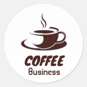 Sticker Rond Café Hot Cup Café Café Business