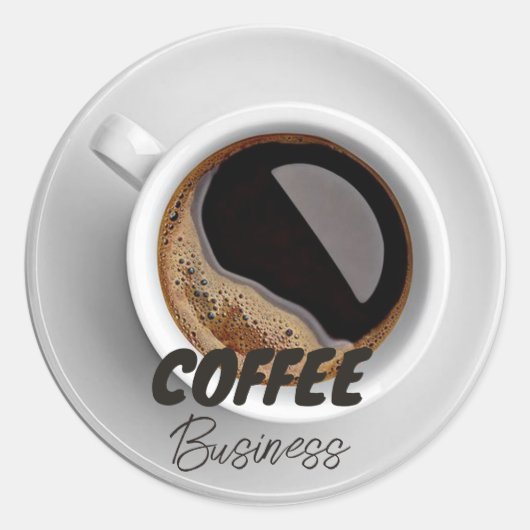 Sticker Rond Café Hot Cup Café Café Business (Devant)