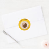 Sticker Rond Café Hot Cup Design Papier Boutique Boisson (Enveloppe)