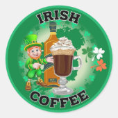 Sticker Rond Café Irlandais - Un Elixir. (Devant)