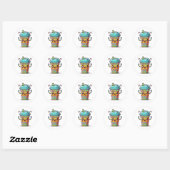 Sticker Rond Café Kawai (Feuille)