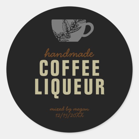 Sticker Rond Café Liqueur (Devant)