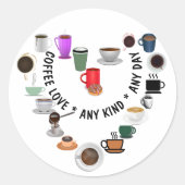 Sticker Rond Café Love Café Coeur (Devant)