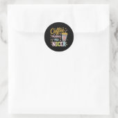 Sticker Rond Café Lover Café Leopard Café Me Fait (Sac)