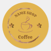 Sticker Rond Café maison moderne Thé personnalisé Nom d'entrepr (Devant)