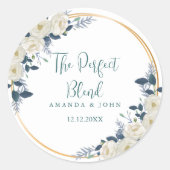 Sticker Rond Café Mariage Fleur Blanche Parfait (Devant)