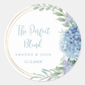 Sticker Rond Café Mariage Fleur Bleu Mixte Parfait (Devant)