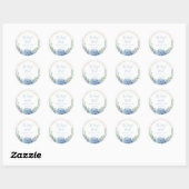 Sticker Rond Café Mariage Fleur Bleu Mixte Parfait (Feuille)