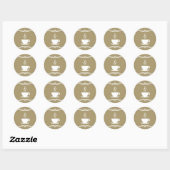 Sticker Rond café mod (Feuille)
