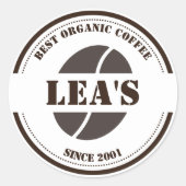 Sticker Rond Café Moderne Café Bean Logo (Devant)