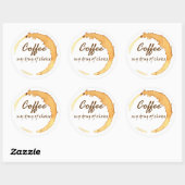 Sticker Rond Café - Mon médicament de choix (Feuille)