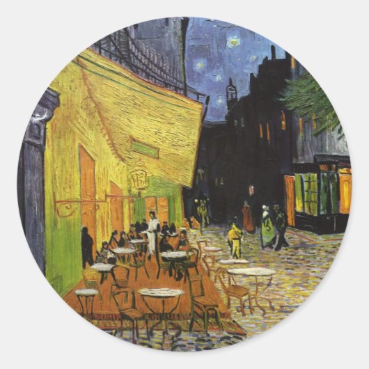 Sticker Rond Café nocturne de Van Gogh (Devant)